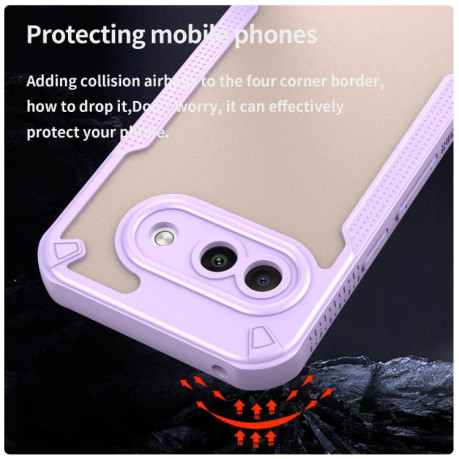 Противоударный чехол Armor Glaze PC Hybrid для Google Pixel 9a - фиолетовый