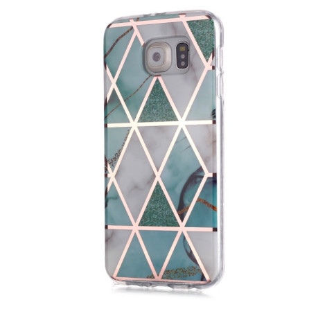 Чохол Plating Marble Pattern для Samsung Galaxy S6 Edge - світло-зелений