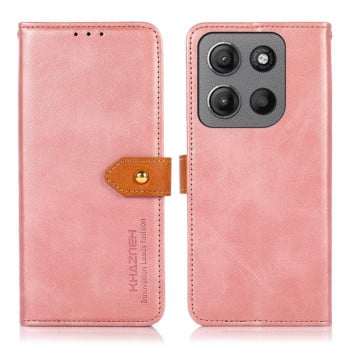 Чехол-книжка KHAZNEH Dual-color Cowhide для Motorola Moto G15 4G / G05 - золото