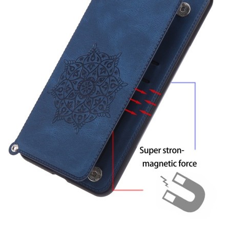 Противоударный чехол Mandala with Card Slot для Xiaomi Poco M3 Pro/Redmi Note 10 5G/10T/11 SE - синий