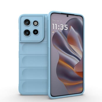 Силиконовый чехол Magic Flannel для Motorola Edge 50 Neo - голубой