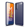 Чехол Brushed Texture Carbon Fiber на Samsung Galaxy M52 5G - синий