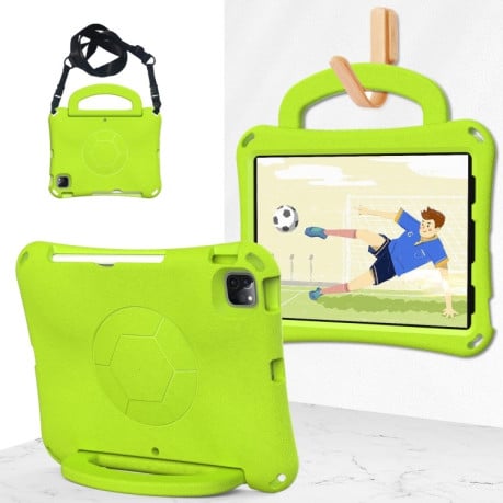 Противоударный чехол Handle Football Shaped EVA Shockproof для iPad Pro 11 2024 - зеленый