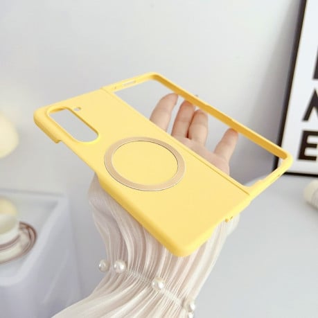 Протиударний чохол Skin Feel MagSafe Magnetic для Samsung Galaxy Fold 6 - жовтий