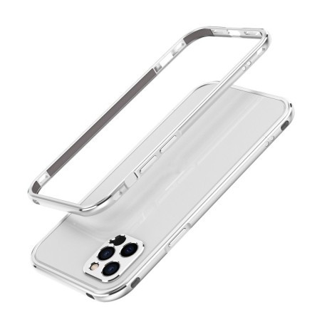 Металлический бампер Aurora Series + защита на камеру для iPhone 12 mini - серебристый
