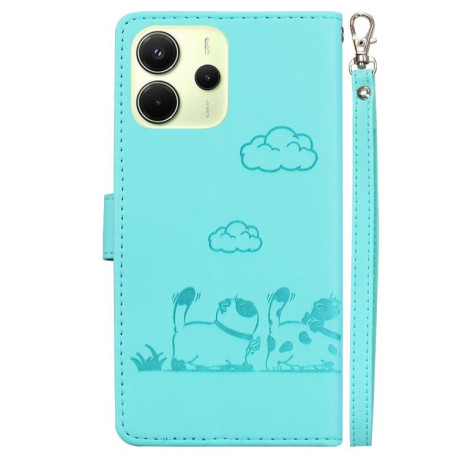 Чохол-книжка Cute Cats RFID Leather для Xiaomi Redmi Note 14 4G 164.84mm - зелений