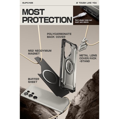 Противоударный чехол Supcase UB XT Mag MagSafe для Samsung Galaxy S24 Ultra - Gray