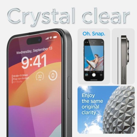 Комплект защитных стекол Spigen Alm Glass Fc для iPhone 15 Black