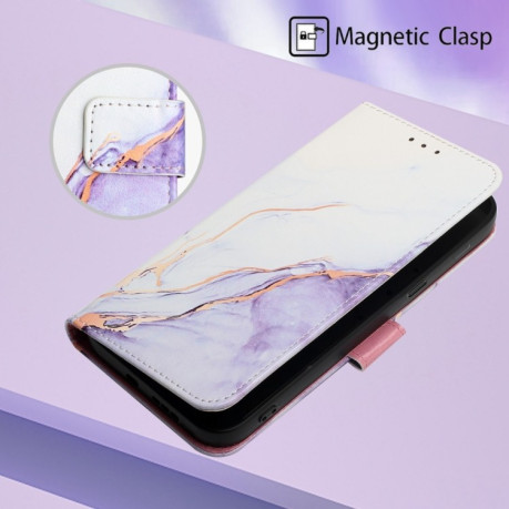 Чехол-книжка Painted Marble Pattern для OPPO Reno7 5G Global/ Find X5 Lite/OnePlus Nord CE2 5G - фиолетовый