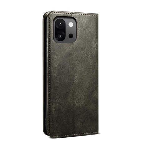 Чехол-книжка Simple Wax Crazy Horse для OnePlus 13T 5G - зеленый