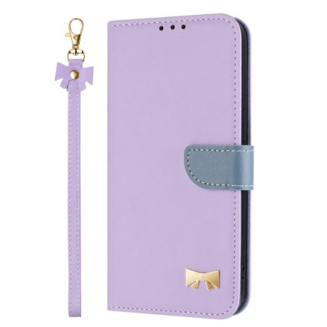 Чехол-книжка Metal Bow Leather для Xiaomi Redmi Note 14 4G 164.84mm - фиолетовый