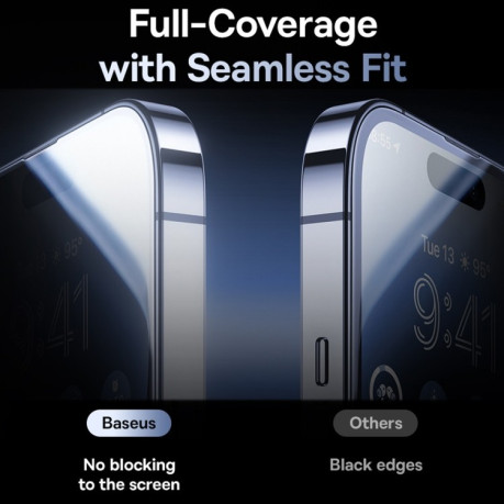 Защитное стекло Baseus Diamond Series Full-coverage Peep-proof для iPhone 15