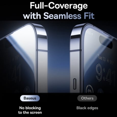 Защитное стекло Baseus Diamond Series Full-coverage Peep-proof для iPhone 15 Pro