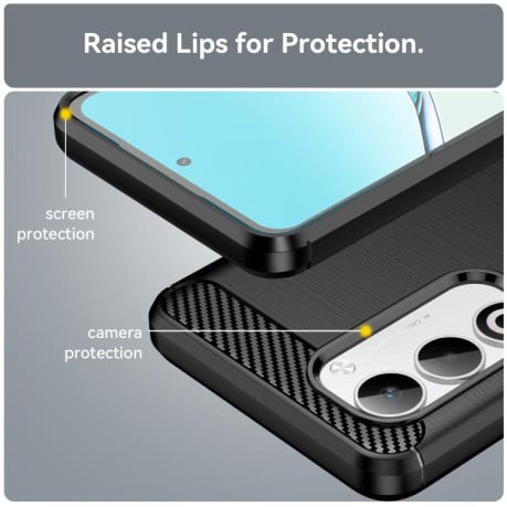 Чехол Brushed Texture Carbon Fiber на OPPO A5 4G Global - черный