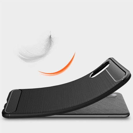 Чехол Brushed Texture Carbon Fiber на Samsung Galaxy A02 / M02 - черный