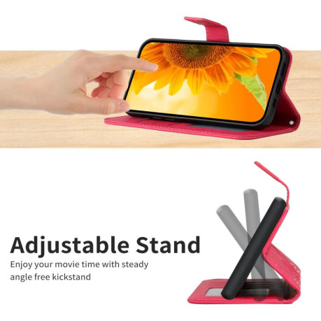 Чохол-книжка Skin Feel Sun Flower на Motorola Edge 60 5G - пурпурно-червоний