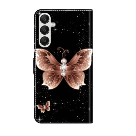 Чехол-книжка Crystal 3D Shockproof Protective Leather для Samsung Galaxy A35 5G - Pink Diamond Butterfly