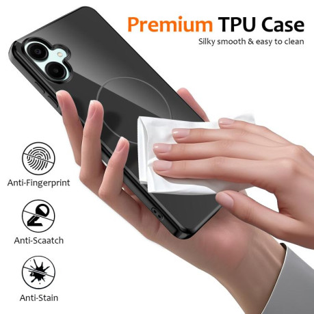 Противоударный чехол Glossy TPU Shockproof MagSafe на Samsung Galaxy А06 5G - черный