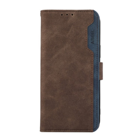 Чехол-книжка ABEEL Color Block Magnetic RFID Leather на Samsung Galaxy A06 4G - Brown-Blue