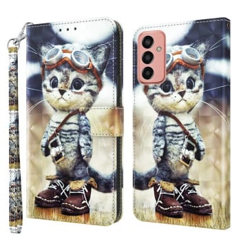 Чехол-книжка 3D Painting для Samsung Galaxy M13 4G / A23 / M23 5G - Naughty Cat
