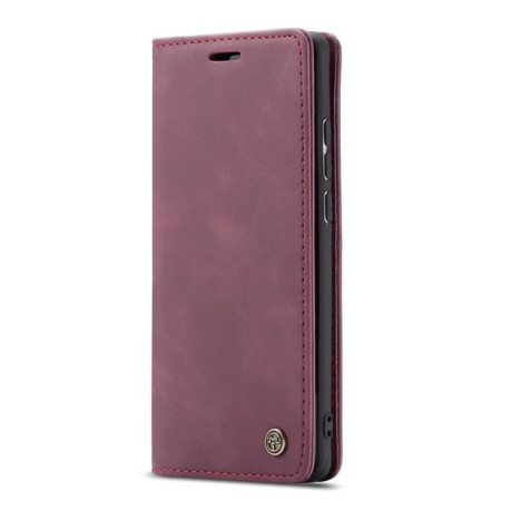 Кожаный чехол-книжка CaseMe-013 Multifunctional Retro Frosted Horizontal Flip на Samsung Galaxy A20 / A30-винно-красный