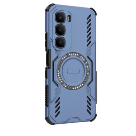 Противоударный чехол Butterfly Armor с MagSafe на Infinix Hot 60 Pro 4G Global - синий