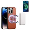 Чехол Denior Cowhide Texture Leather MagSafe для iPhone 16 Pro - коричневый