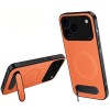Магнітний чохол Wanlonfeng зі підставкою та карбоновою текстурою на iPhone 18 Pro Max — оранжевий