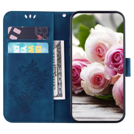 Чехол-книжка Butterfly Rose Embossed для OnePlus 10R / Ace - синий