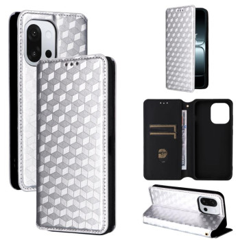 Чехол-книжка Cubic Grid Calf Texture для OnePlus 13T - серебристый