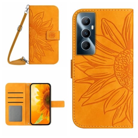 Чехол-книжка Skin Feel Sun Flower для Realme C65 4G Global - желтый