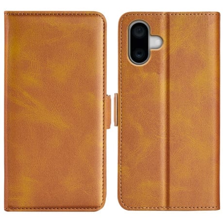Чехол-книжка Dual-side Magnetic Buckle для iPhone 16 - желтый