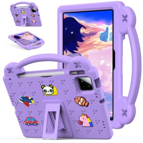 Противоударный чехол EVA Handle Kickstand Children для Xiaomi Pad 7 / 7 Pro 2024 - фиолетовый