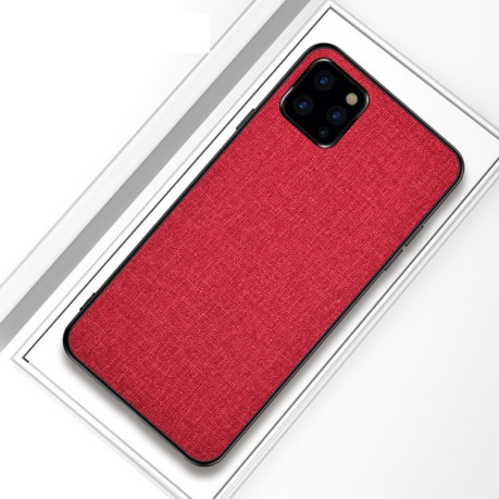 Противоударный чехол Cloth Texture на iPhone 11 Pro- красный