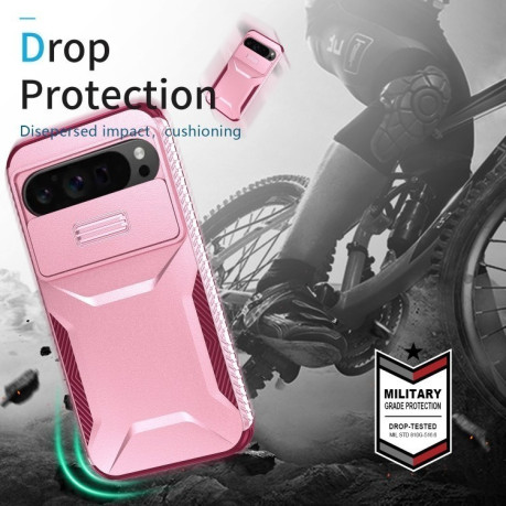 Протиударний чохол Sliding Camshield для Google Pixel 9 Pro XL - Pink + Rose Red