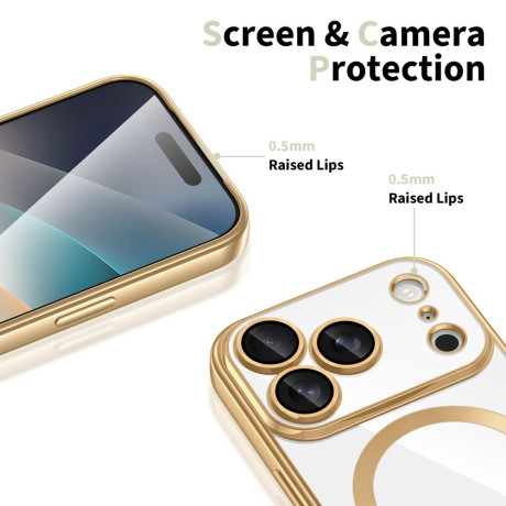 Чохол Tech-Protect MagFlex MagSafe на iPhone 17 Pro - Transparent Gold