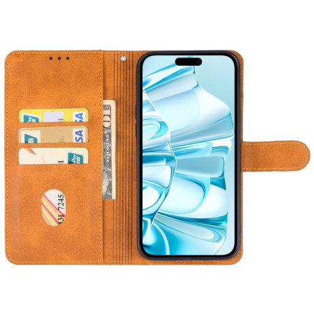 Чохол-книжка EsCase Leather для iPhone 16 Plus - коричневий