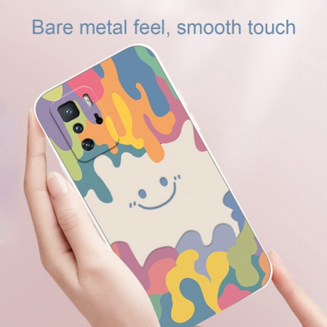 Противоударный чехол Painted Smiley Face для Xiaomi Poco M3 Pro/Redmi Note 10 5G/10T/11 SE - фиолетовый