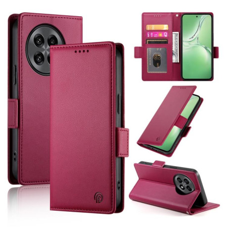 Чехол-книжка Side Buckle Magnetic Frosted Leather для OnePlus 13R/Ace 5/Ace 5 Pro - винно-красный