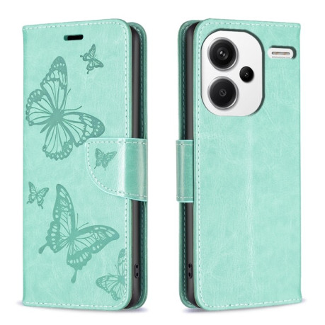 Чохол-книжка Butterflies Pattern на Xiaomi Redmi Note 13 Pro+ - зелений