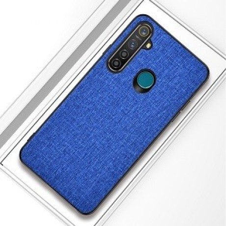 Протиударний чохол Cloth Texture на Realme 5 Pro/Realme Q - синій