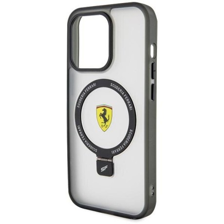 Оригинальный чехол Ferrari Ring Stand 2023 Collection MagSafe для iPhone 15 Pro Max - Black (FEHMP15XUSCAH)