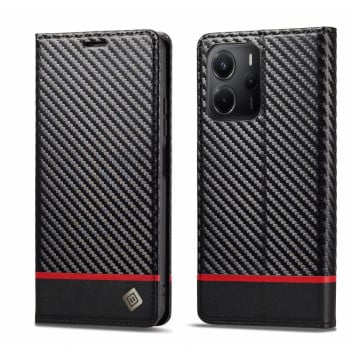 Чохол-книжка LCIMEEKE Carbon Fiber для Xiaomi Redmi Note 14 4G 164.48  - Black