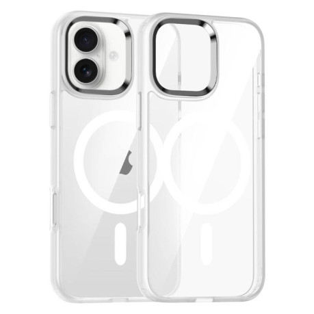 Силиконовый чехол Metal Eyes Lens Ring MagSafe Anti-drop на For iPhone 17 - прозрачный
