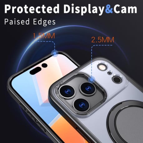 Чехол Kalebol с подставкой 360 и MagSafe на iPhone 17 Pro - черный