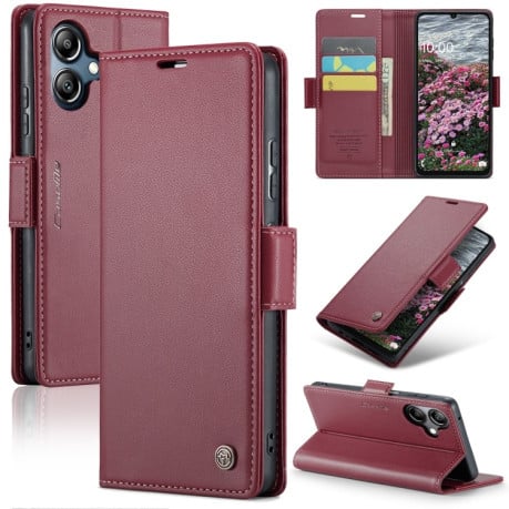 Чехол-книжка CaseMe 023 Butterfly Buckle Litchi Texture RFID Anti-theft Leather на Samsung Galaxy A07 / A06 - красный