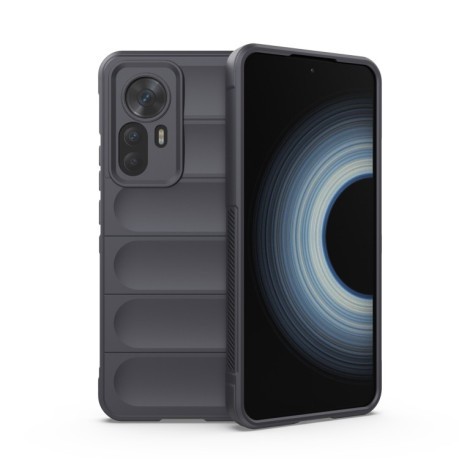 Силиконовый чехол Magic Flannel для Xiaomi Redmi K50 Ultra / Xiaomi 12T/12T Pro- темно-серый