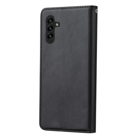 Кожаный чехол-книжка Knead Skin Texture на Samsung Galaxy A34 5G - черный