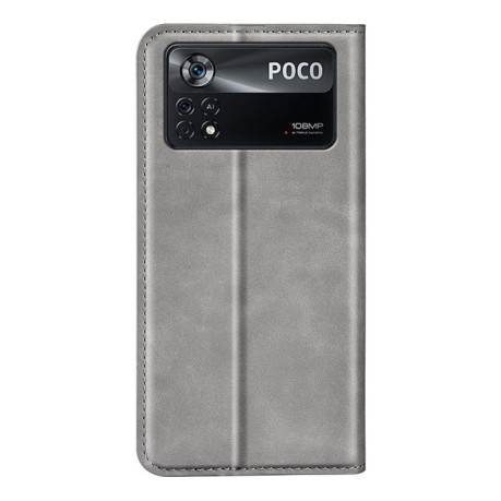Чохол-книжка Retro Skin Feel Business Magnetic на Xiaomi Poco X4 Pro 5G - сірий