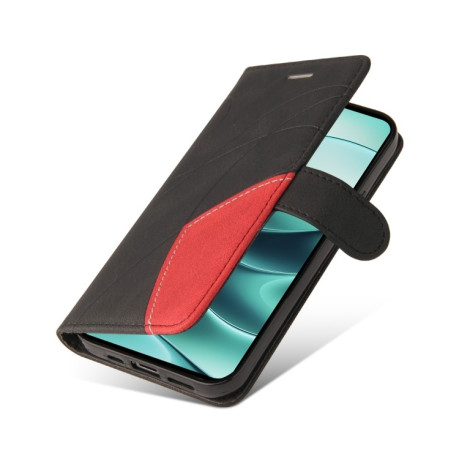 Чохол-книжка Dual-color Splicing Flip Leather для Xiaomi Redmi Note 14 5G/Poco M7 Pro 5G - чорний